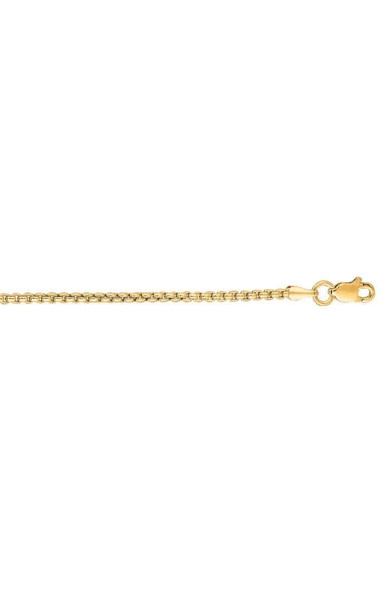 Queen Jewels 14K Yellow Gold Round Box Chain Necklace, Alternate, color, Gold