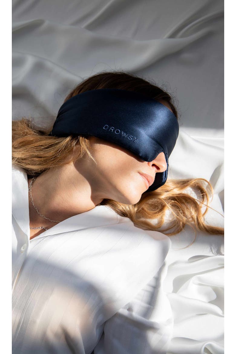 Silk Sleep Mask, Alternate, color, Midnight Blue