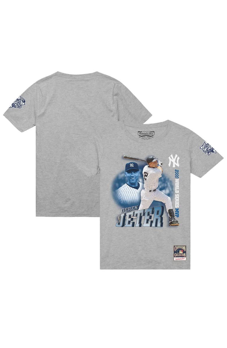 Mitchell & Ness Men's Derek Jeter Heather Gray New York Yankees 2000 Subway Series MVP T-Shirt, Main, color, Heather Gray