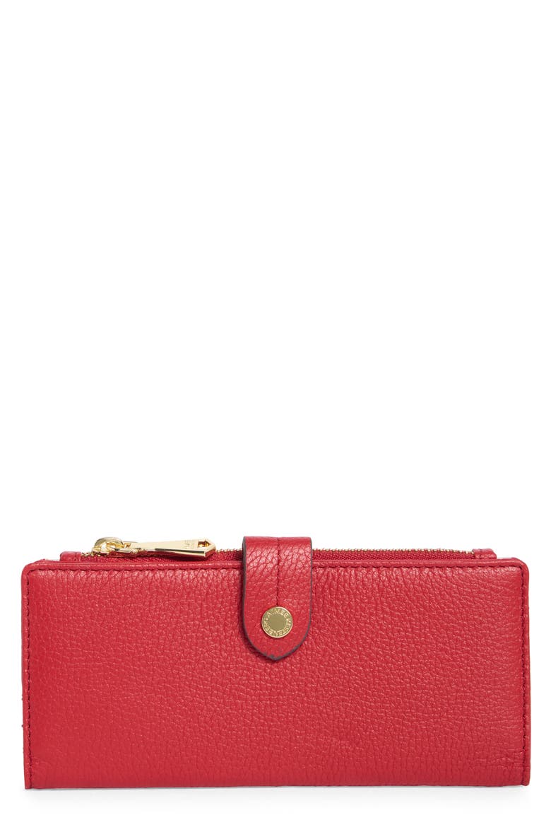 Viliant Slim Leather Wallet, Main, color, CRIMSON