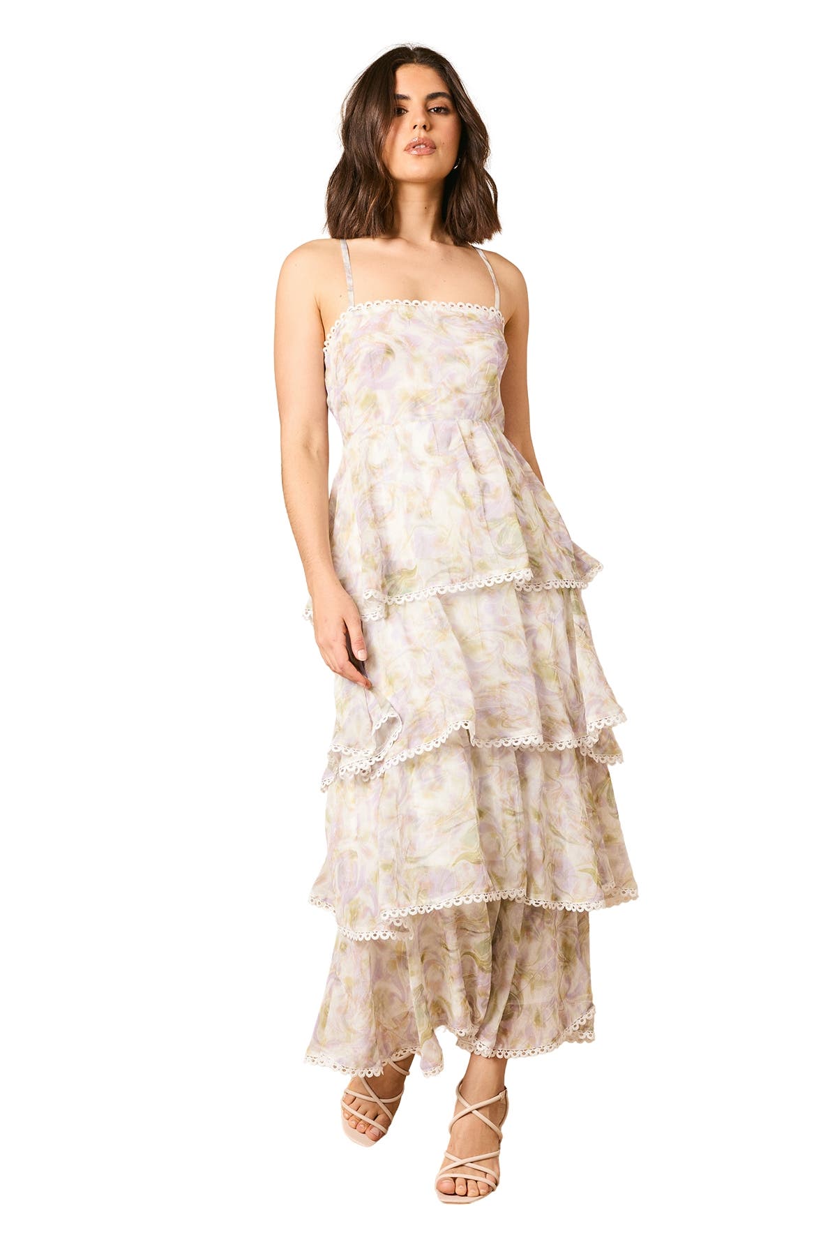 Tiered Spaghetti Strap Maxi Dress