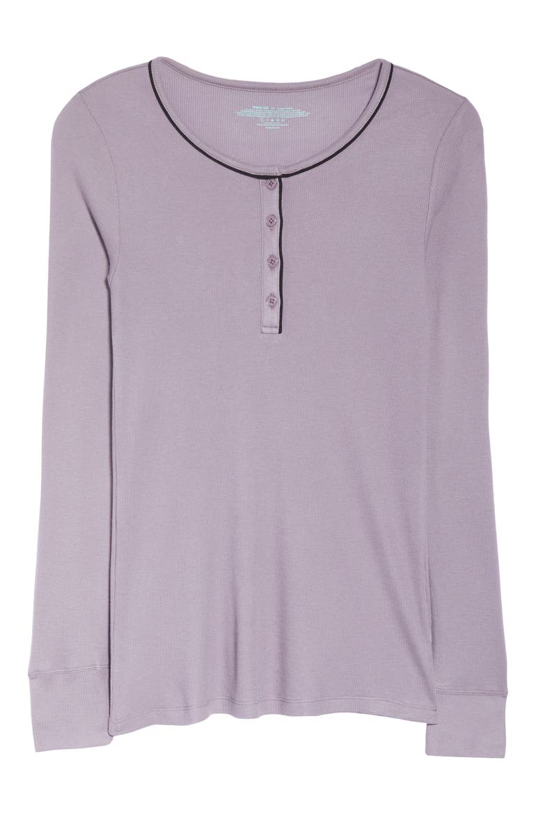 Ribbed Long Sleeve Henley Top, Alternate, color, GREY RIDGE