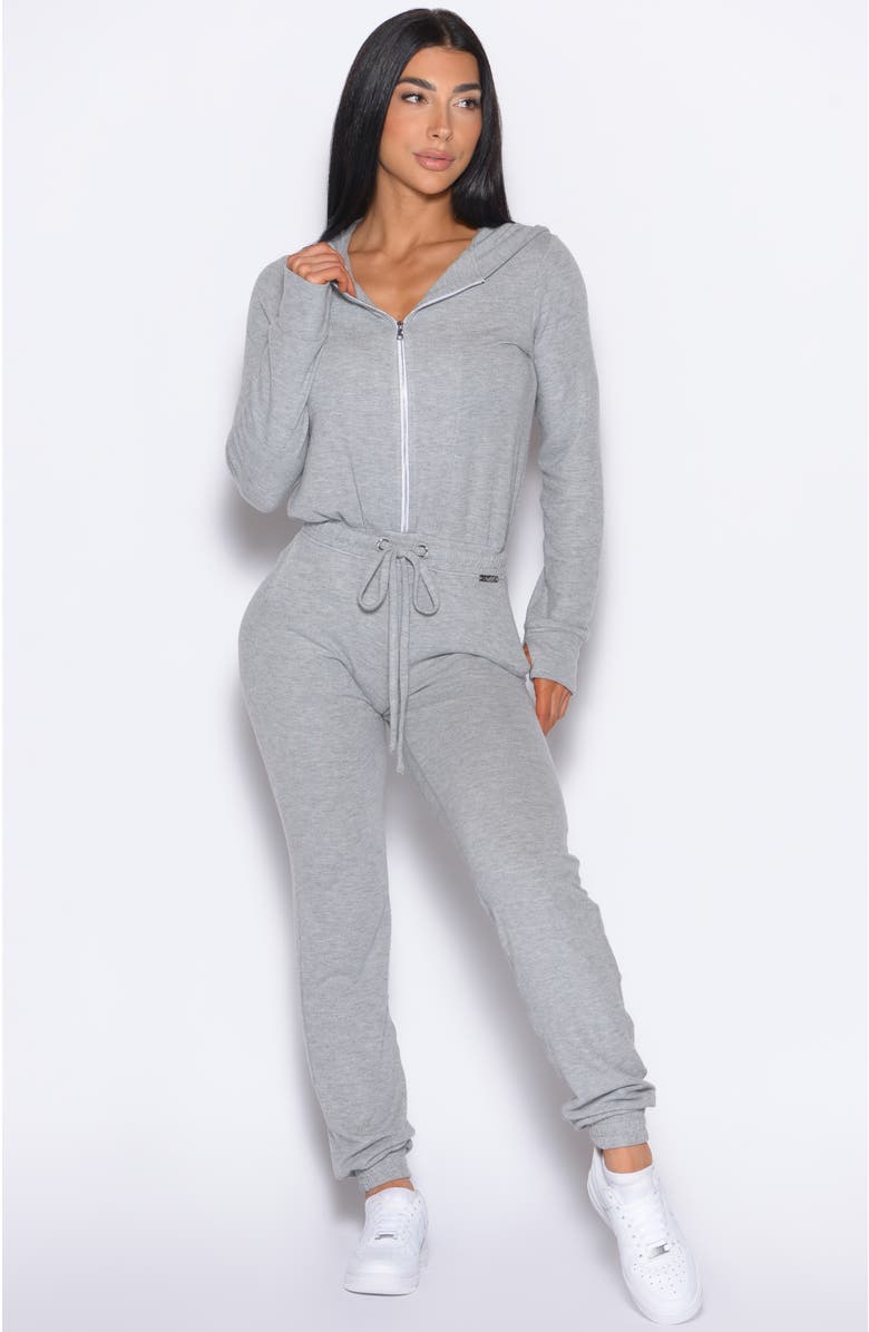 Bombshell Sportswear Flirty Jumpsuit, Alternate, color, Cozy Silver