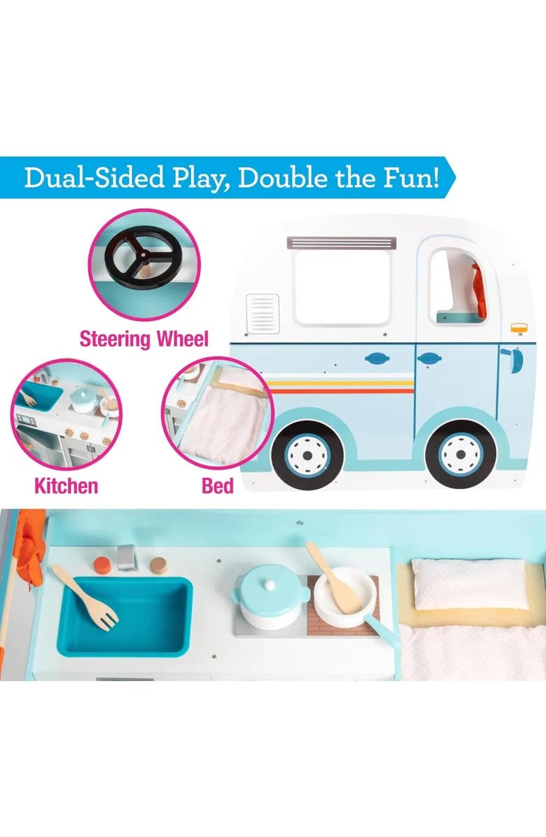 SVAN Wooden Play Camper Van Toy Playset, Alternate, color, Blue