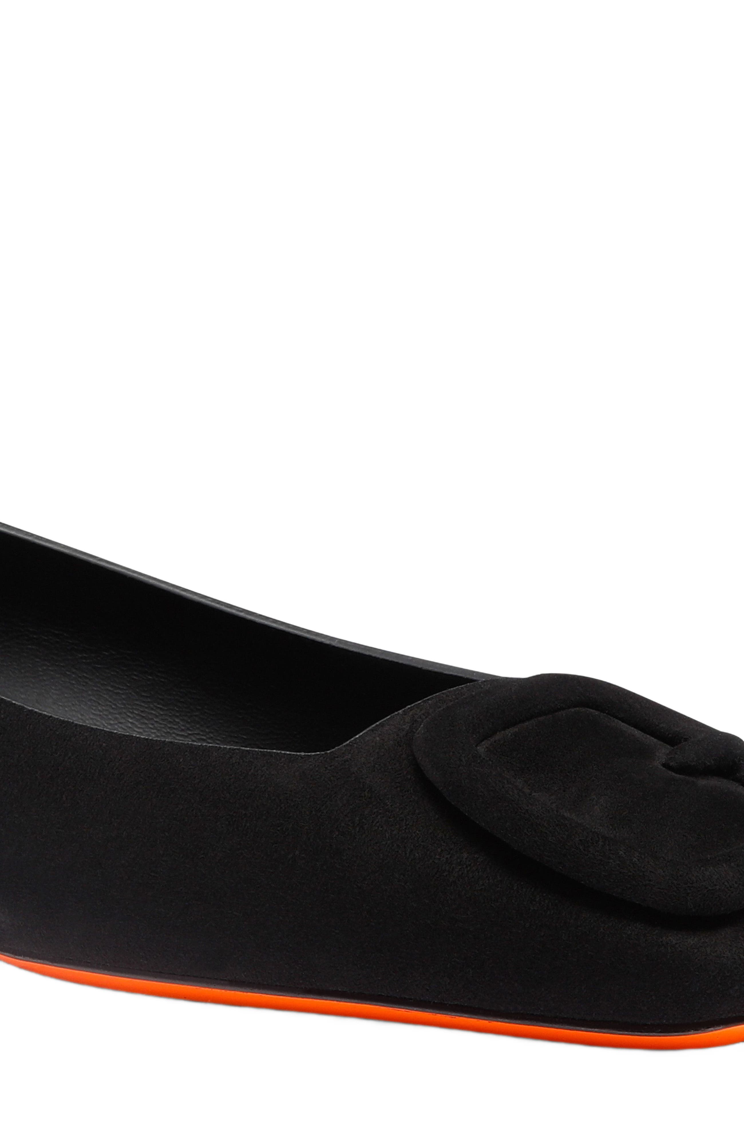 Santoni Women's suede ballet flat, Alternate, color, 