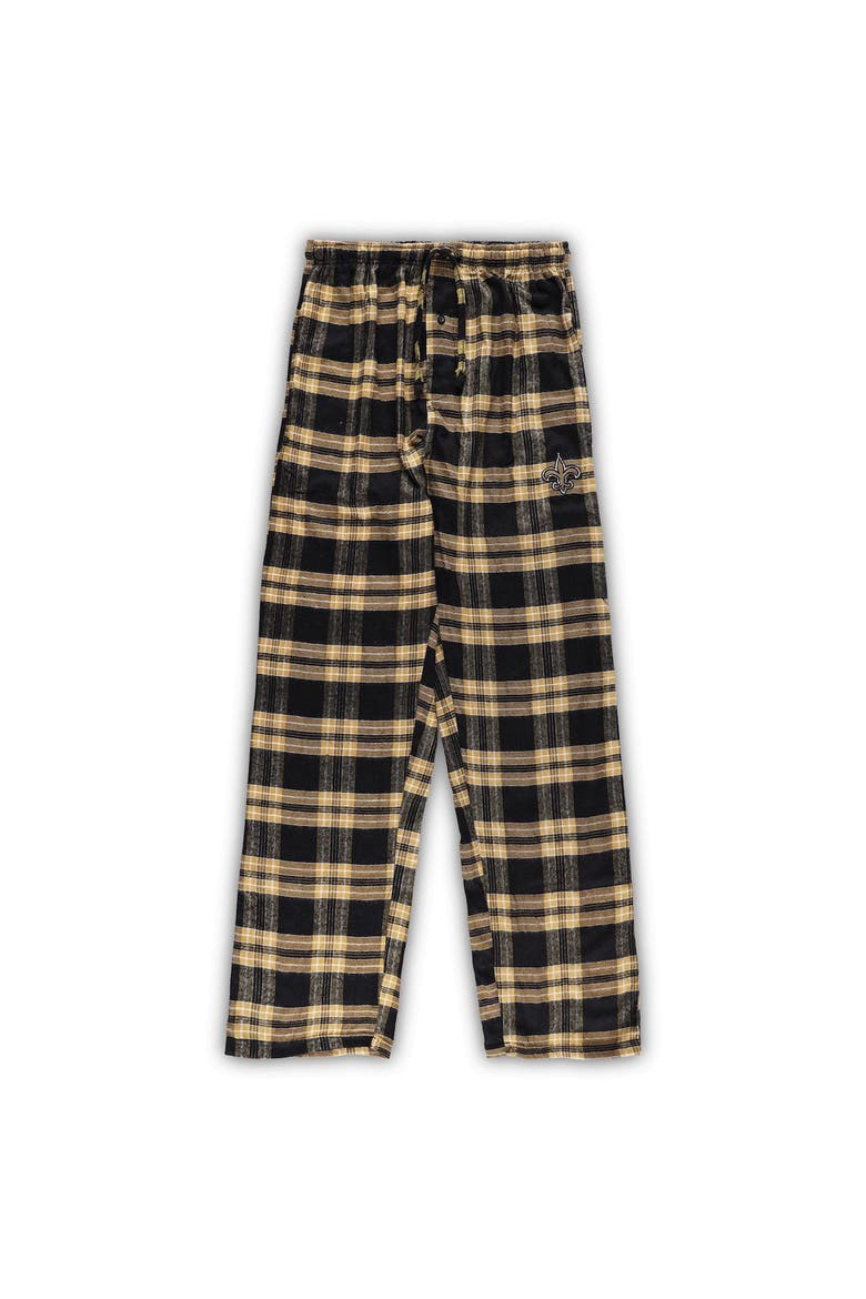 Men's Concepts Sport Black/Gold New Orleans Saints Big & Tall Flannel Sleep Set, Alternate, color, Black