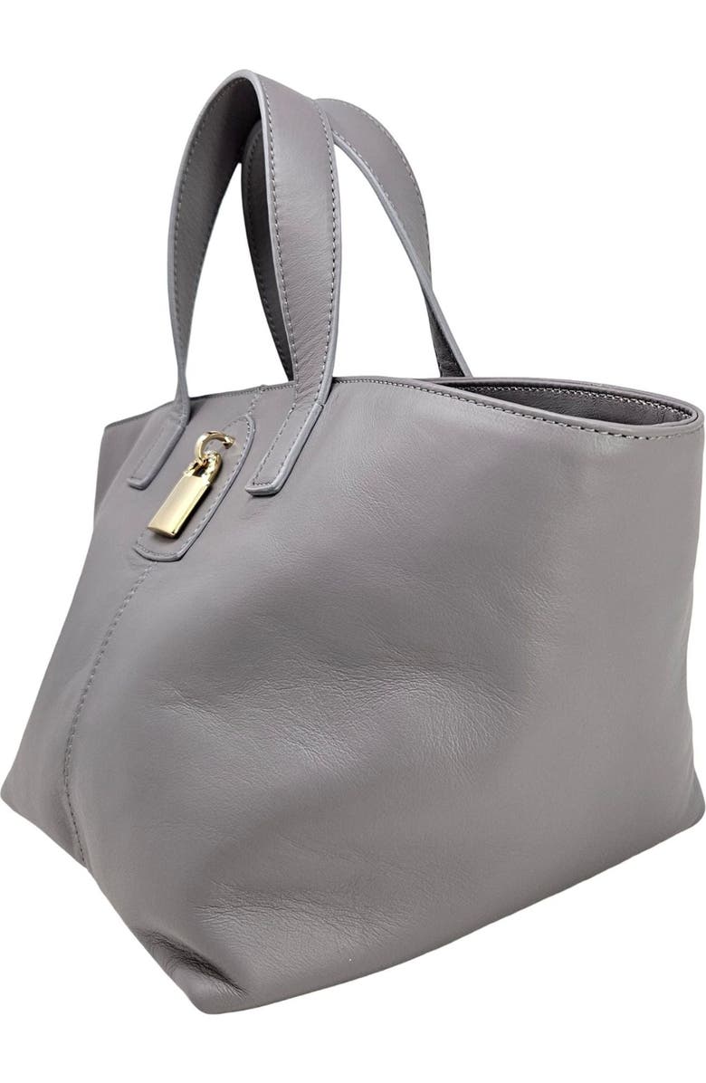 Madison Maison Leather Lock Tote Bag, Alternate, color, Light Grey
