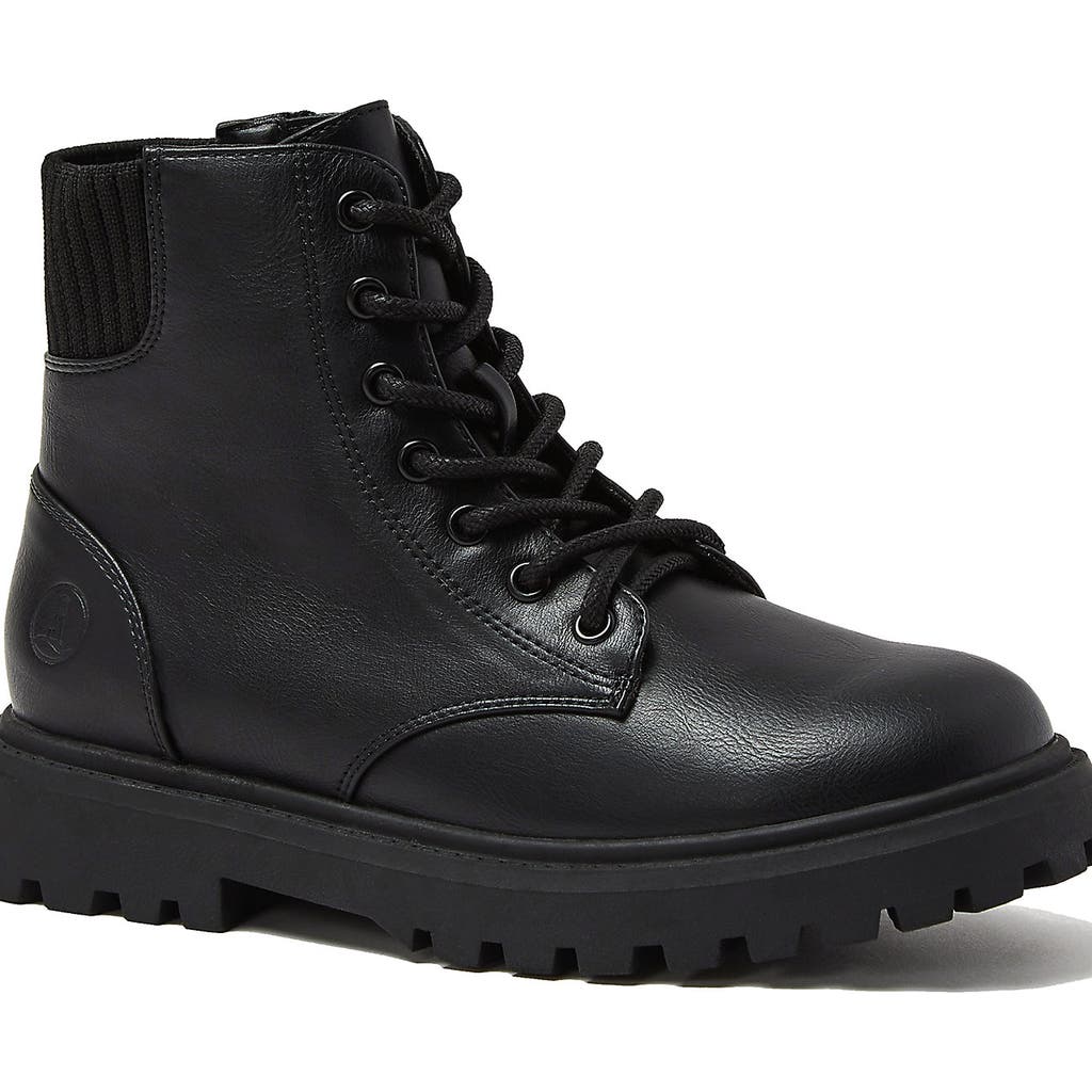 Lands' End Girls Zip Up Lugged Boots In Black