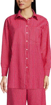 Lands' End Oversized Seersucker Shirt