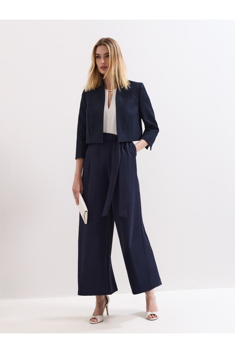 Catherine Cropped 3/4 Sleeve Jacket, Alternate, color, Navy