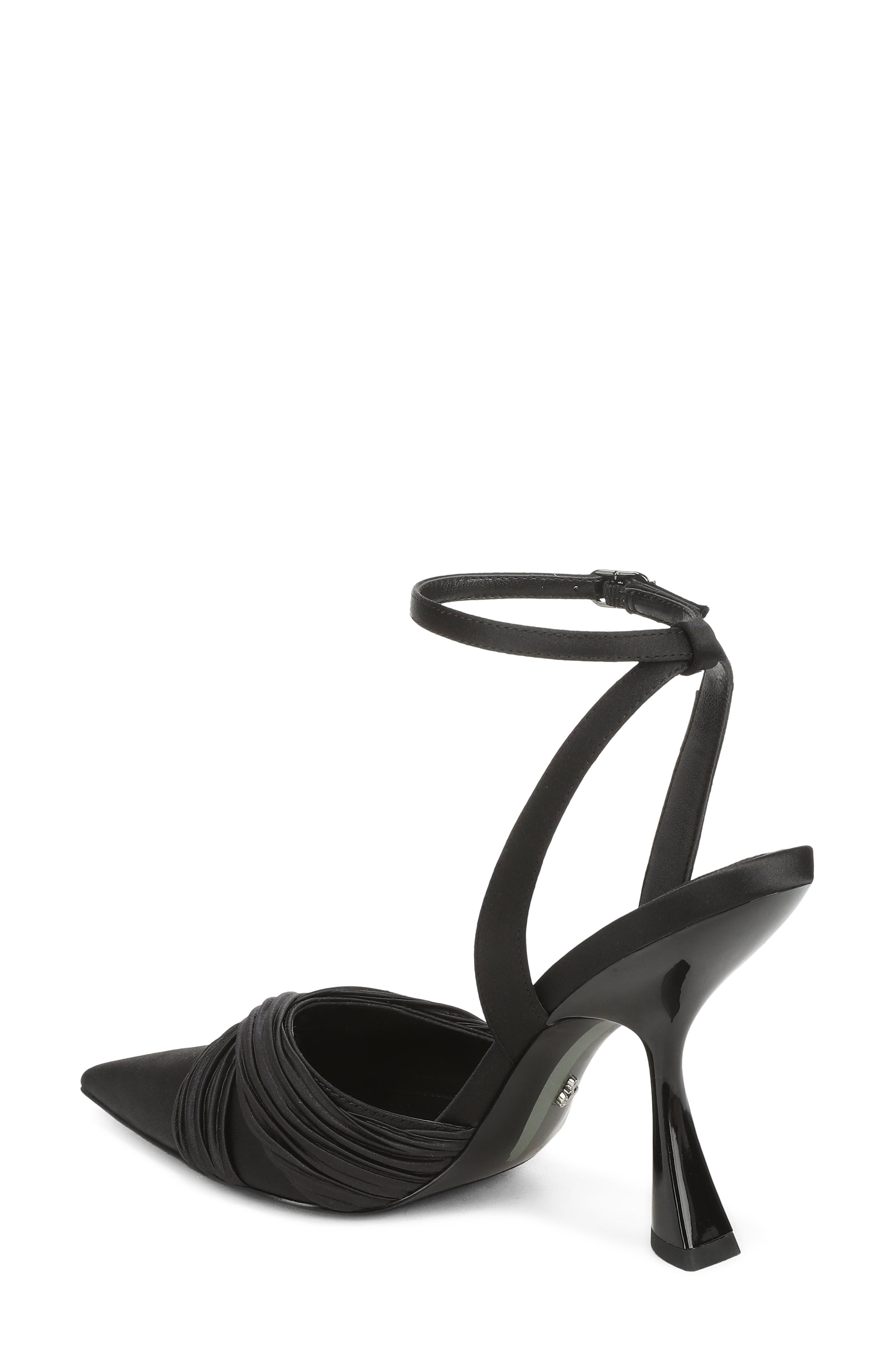 Patrice Pointed Toe Ankle Strap Pump, Alternate, color, BLACK