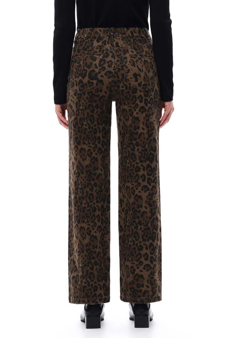 High Waist Print Straight Leg Jeans, Alternate, color, COFFEE