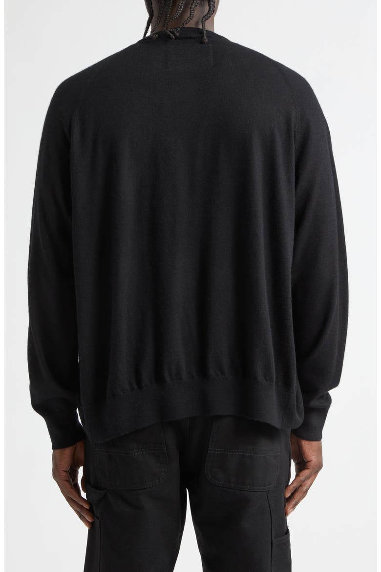 Cashmere Bomber Cardigan, Alternate, color, BLACK
