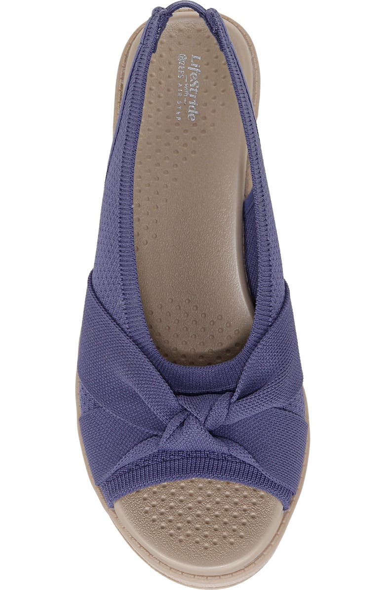 LifeStride Bell Slingback Wedge Sandal, Alternate, color, Blue Knit