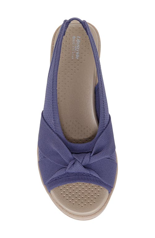 Bzees Bell Slingback Wedge Sandal In Blue Knit