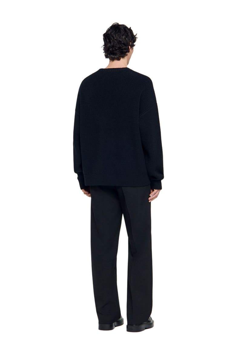 Rib knit sweater, Alternate, color, Black