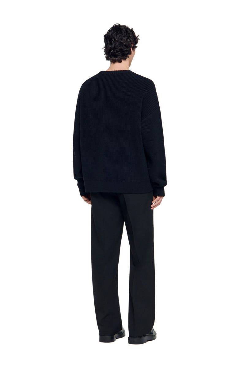 SANDRO Rib knit sweater, Alternate, color, Black