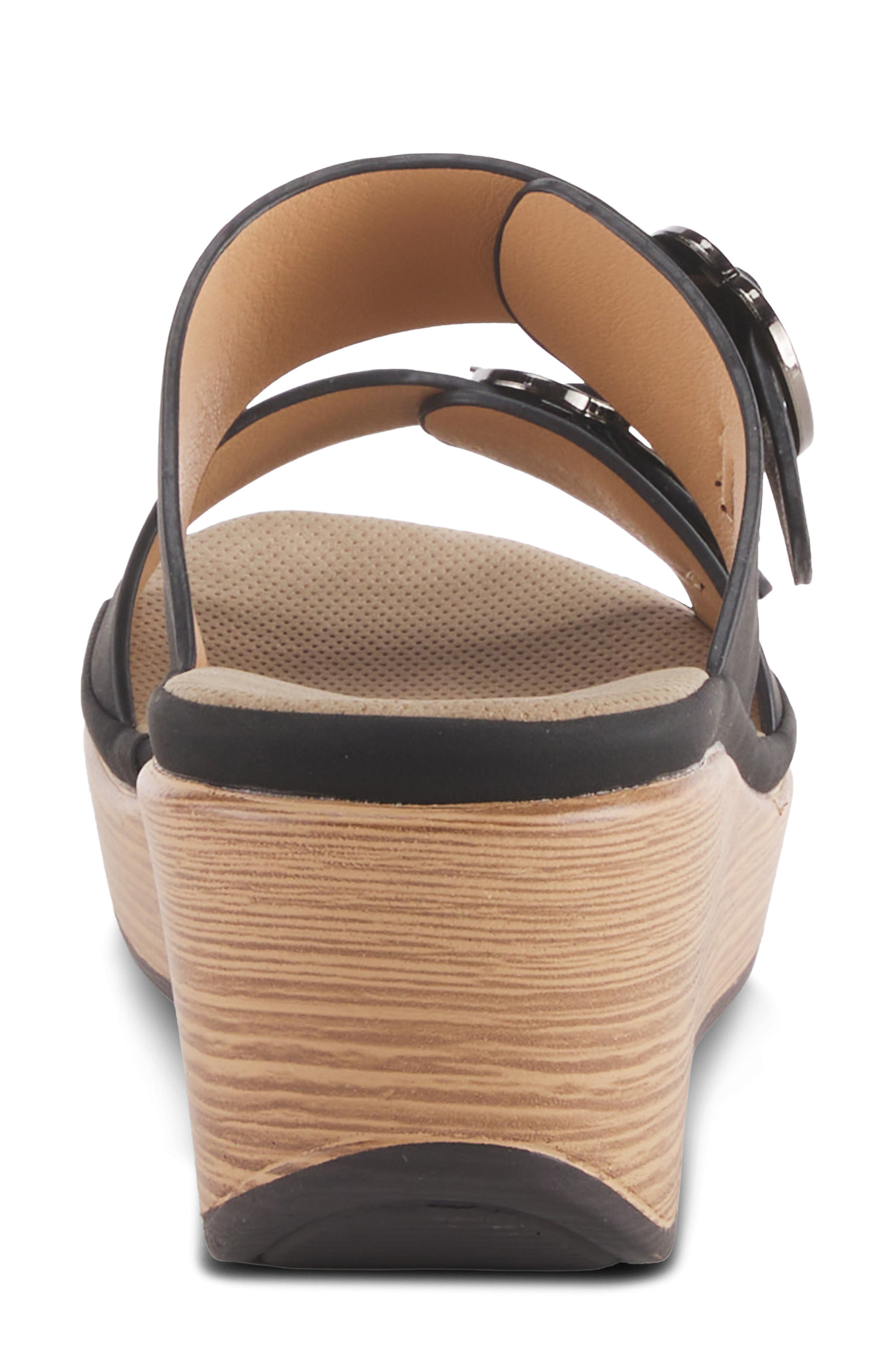 Shaniho Platform Wedge Sandal, Alternate, color, BLACK