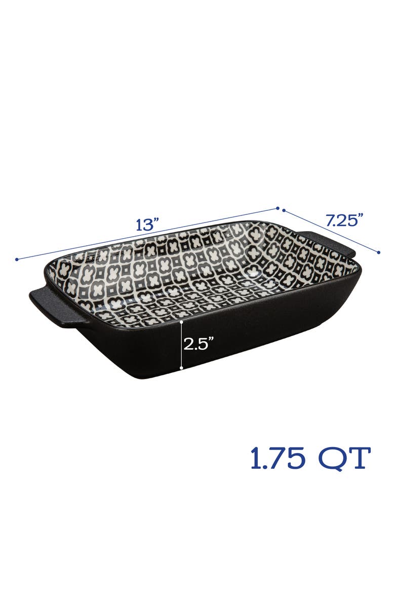 Set of 2 Black Sand Geo Rectangular Baking Dishes, Alternate, color, BLACK MULTI