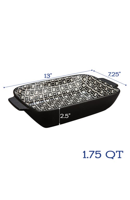 Bia Cordon Bleu Set Of 2 Black Sand Geo Rectangular Baking Dishes In Black