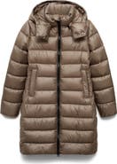 MANGO Water Repellent Hooded Quilted Coat