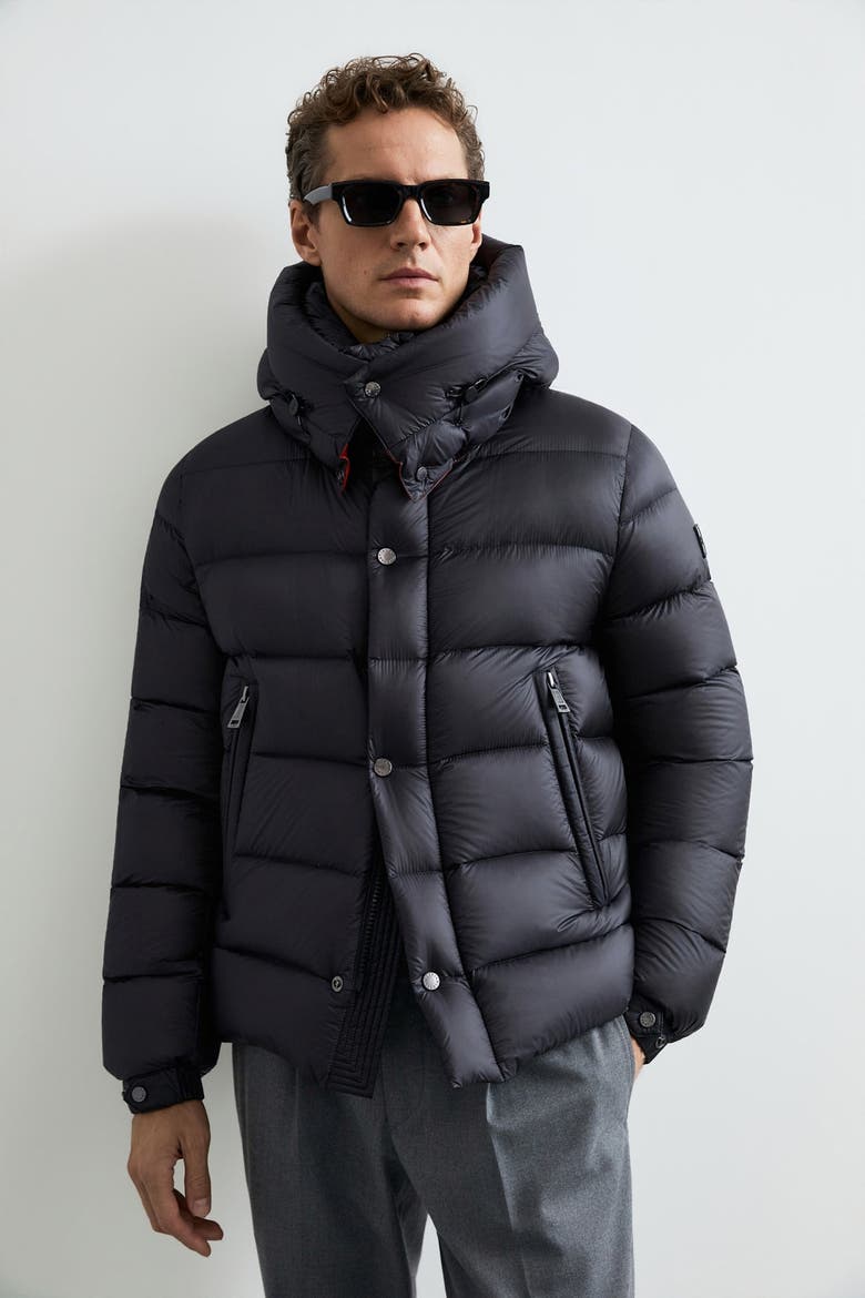 Marty Men's Goose Down Puffer Jacket With Removable Hood, Alternate, color, Black