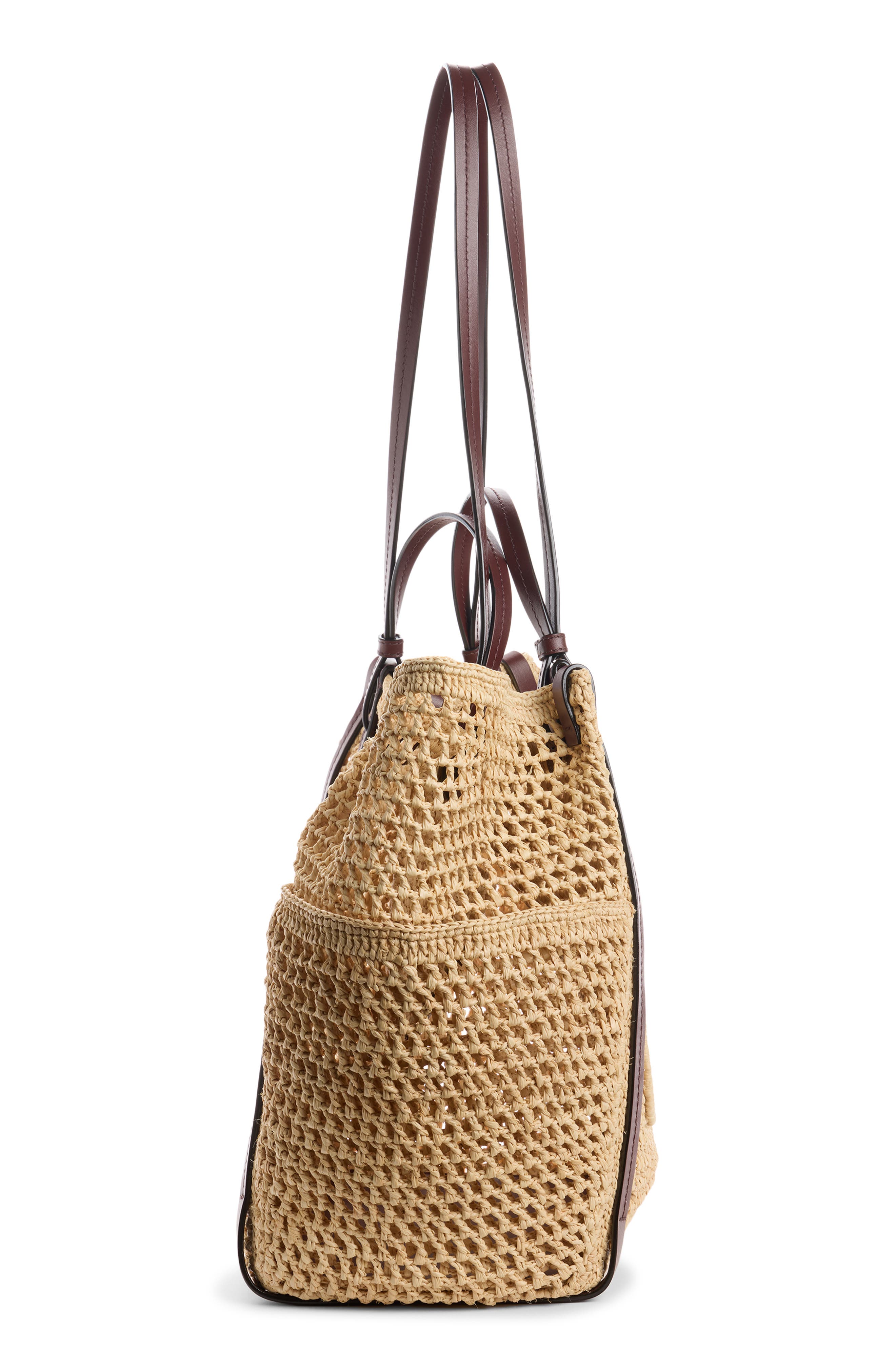 Chloé Summer Banana Raffia Tote, Alternate, color, Hot Sand