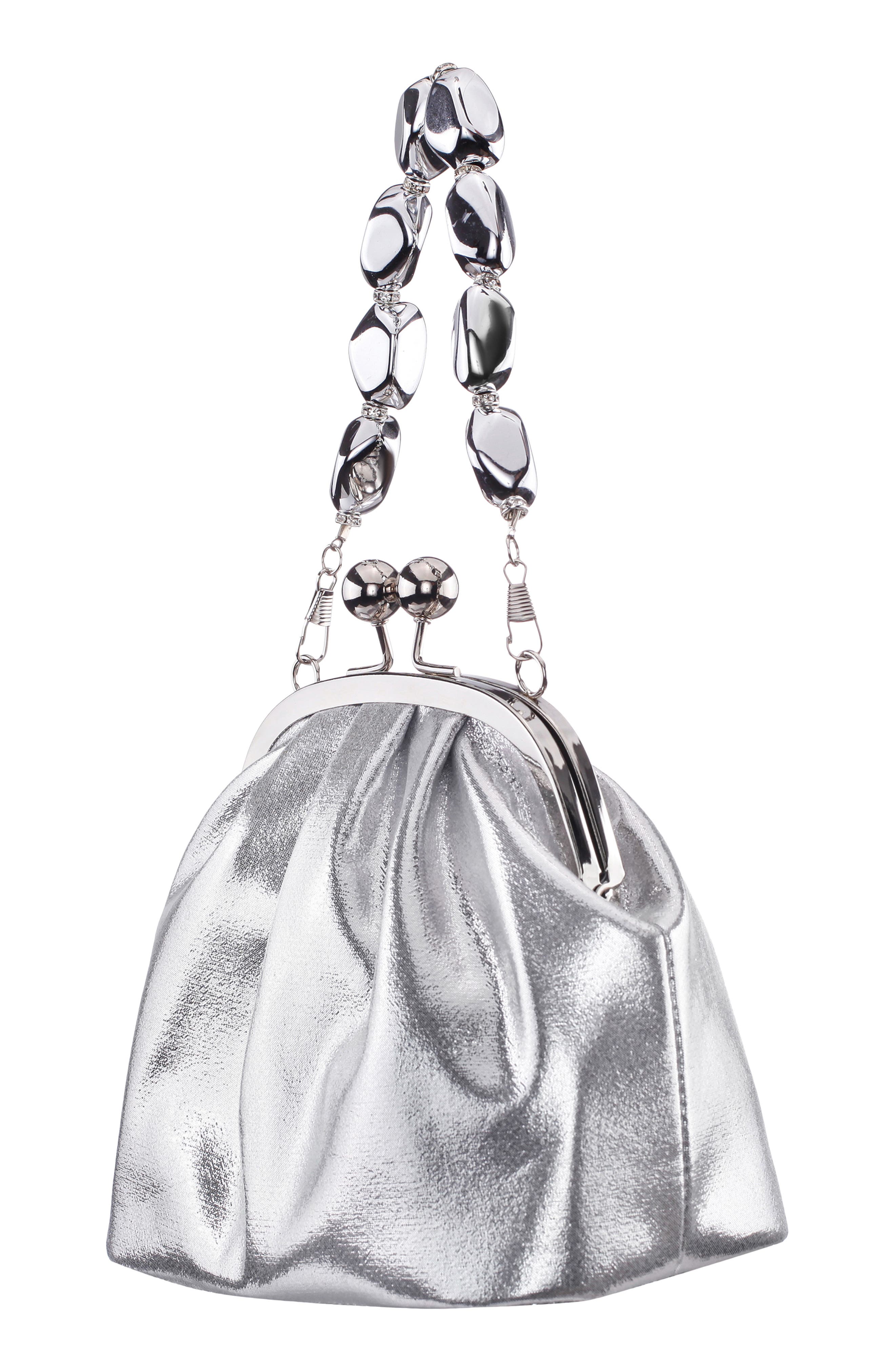 Vespera Frame Clutch, Alternate, color, SILVER