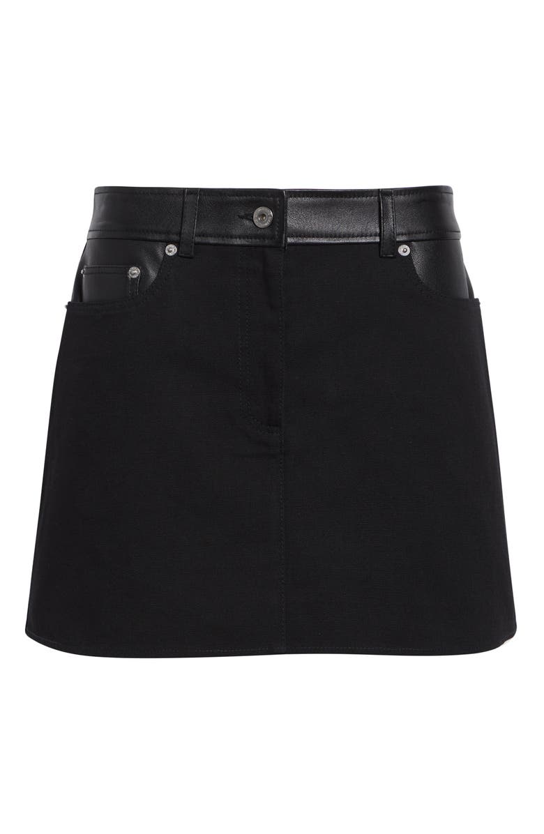 Stand Studio Beatrice Leather Trim Miniskirt, Main, color, Black