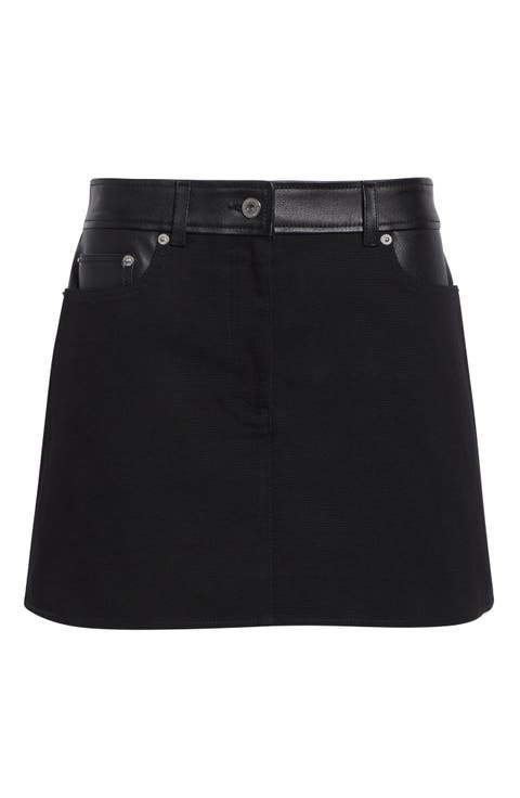 Beatrice Leather Trim Miniskirt
