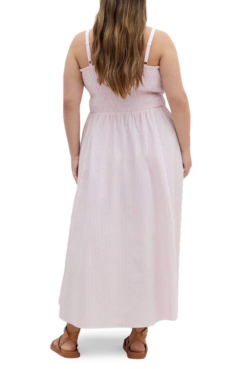 City Chic Vacation Stripe Sleeveless Maxi Dress, Alternate, color, Pink Stripe