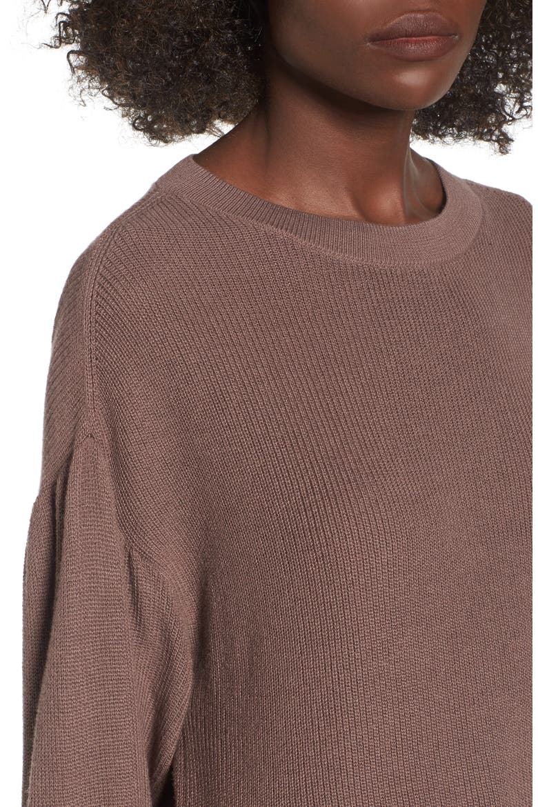 Drape Sleeve Sweater, Alternate, color, BROWN TAUPE