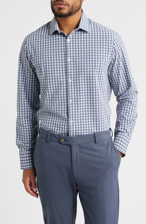 Mizzen + Main Mizzen+main Leeward Trim Fit Plaid Performance Button-up Shirt In Blue
