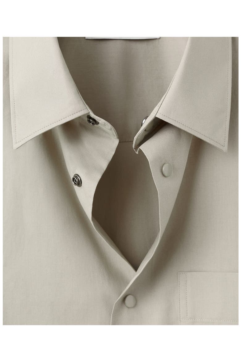 Relaxed Fit Solid Snap-Up Shirt, Alternate, color, BEIGE