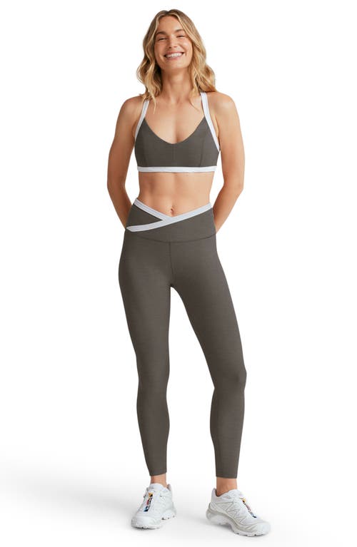 Shop Beyond Yoga Spacedye Outlines High Waist Midi Leggings In True Gray Heather/cl