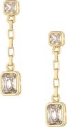 Ettika Rectangular Cubic Zirconia Chain Drop Earrings
