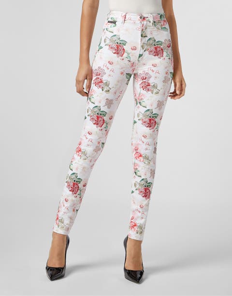 Super High Waist Jegging Flowers Women