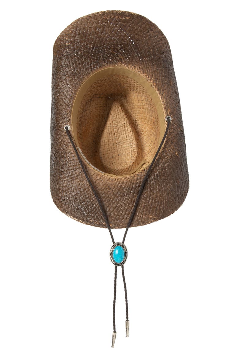 Straw Cowboy Hat, Alternate, color, CHOCOLATE