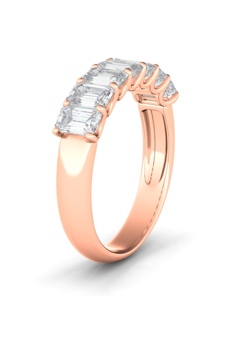 Half Emerald Cut Lab Created Diamond 18K Gold Eternity Ring, Main, color, ROSE GOLD