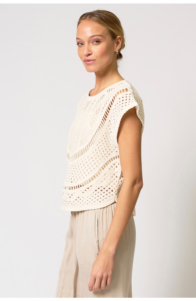 Central Park West Ember Machine Crochet Top, Alternate, color, 