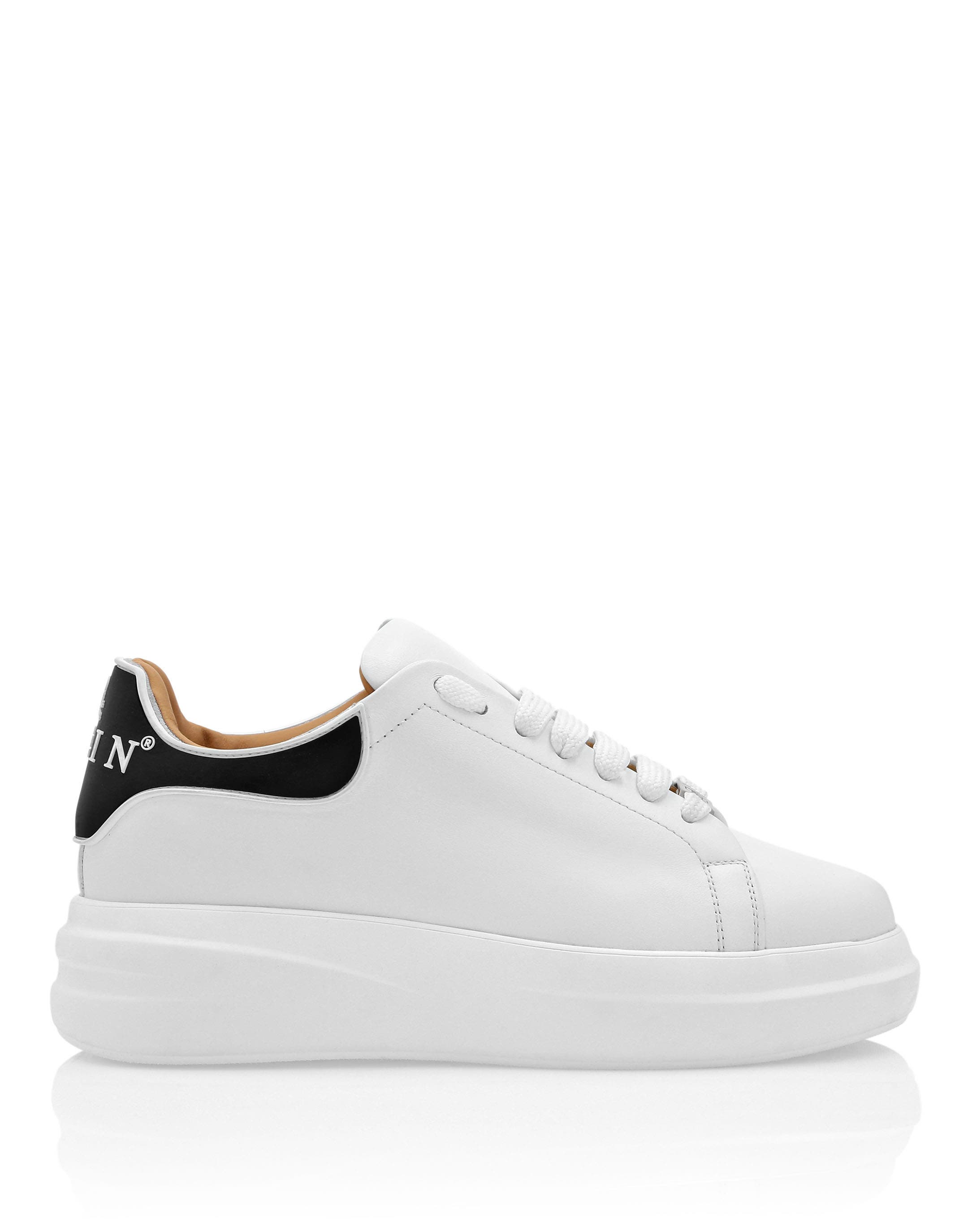 Leather Low-Top Sneakers Megastar Unisex, Alternate, color, white