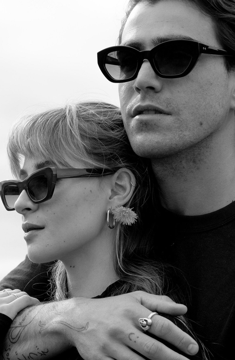 Reality Eyewear Martine Sunglasses, Alternate, color, Black