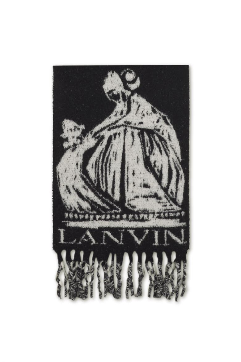Mother & Daughter Wool Scarf, Alternate, color, White