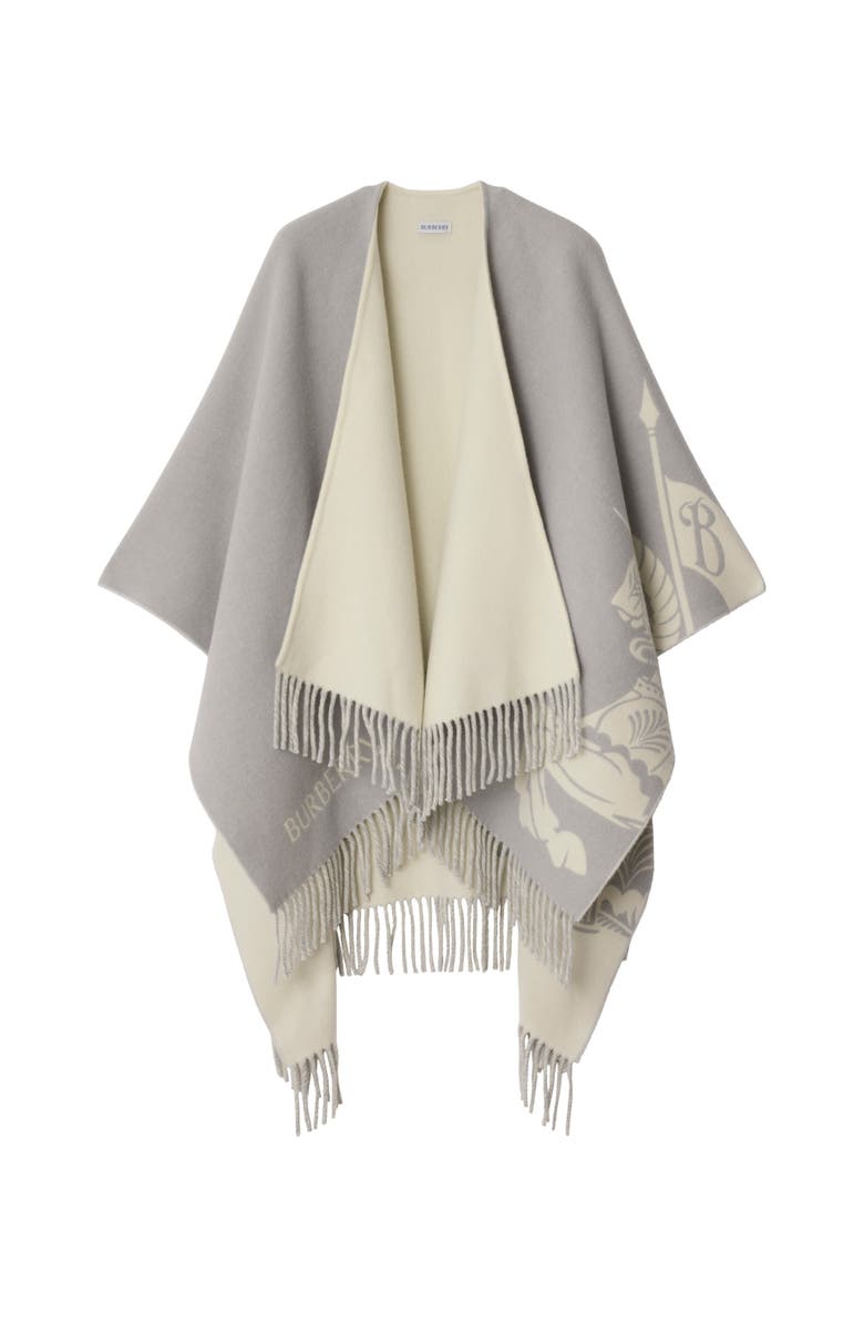 Burberry EKD Wool Cashmere Cape, Main, color, Pigeon Grey