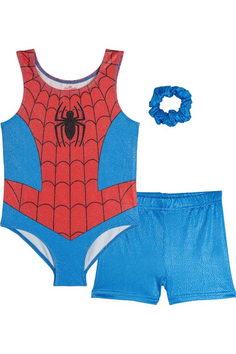 Spider-Man Gymnastics Leotard and Bike Shorts Set