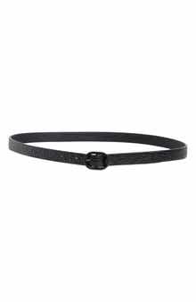 Mayfair Croc Embossed Skinny Belt