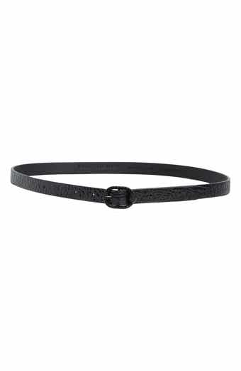 Mayfair Croc Embossed Skinny Belt