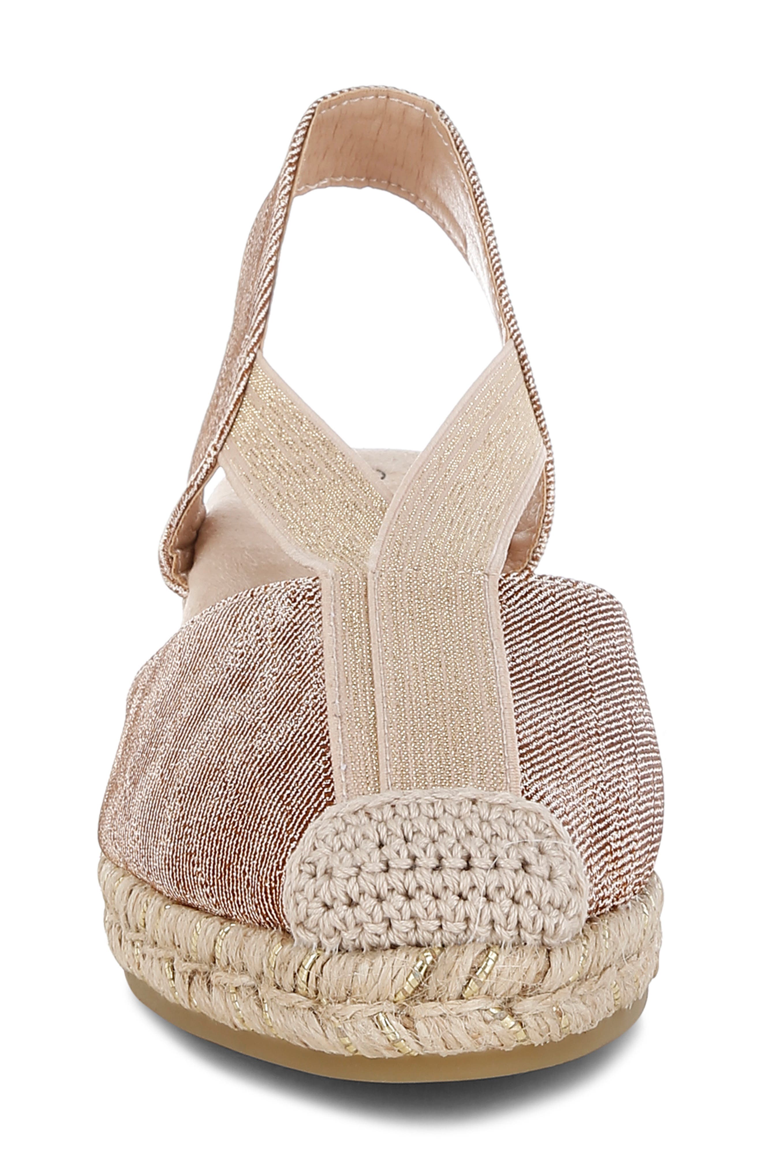 LONDON RAG Port Side Metallic Espadrille Platform Wedge Pump, Alternate, color, Blush