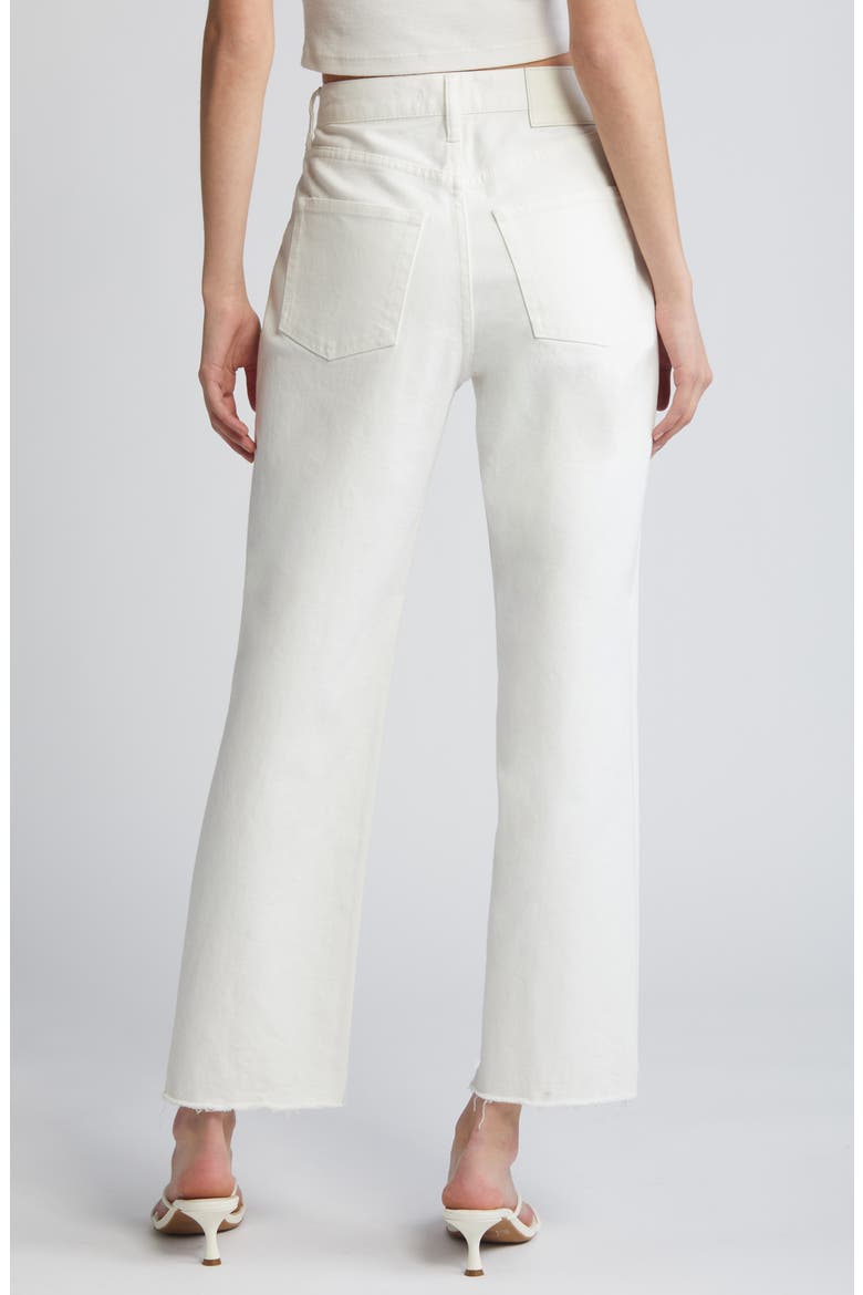 Amherst High Waist Step Raw Hem Wide Leg Jeans, Alternate, color, WHITE