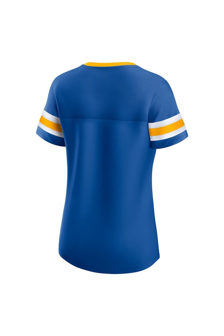 Women's Fanatics Blue St. Louis Blues Iconic Athena Lace-Up T-Shirt, Alternate, color, Blue
